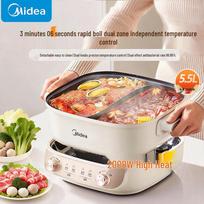 Midea 5,5 l dviejų zonų elektrinis karštasis puodas, CN kištukas (adapteris įtrauktas)