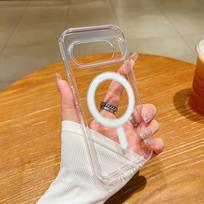 Transparent Acrylic Magnet for Magsafe Phone Case for Google Pixel 10 Pro Pixel 10 Magnetic Wireless Charger Protective Cover Google Pixel 10 Pro gryna