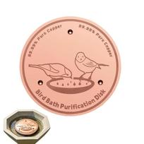 Bird Bath Copper Disk Water Purification Plate Bird Bath Purification Disk With Triple-Point Support For Outdoor Garden Patio