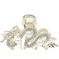 Hairpin Animal Hair Clip Pearl Rhinestone Shark Clip Personalized Zodiac Dragon Hair Claw  Female auksas