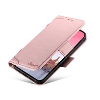 Wallet Case for iPhone 16e/16/15/14/13/12 Pro Max with Card Holder, Compatible with Magneitc Wireless Charging Flip Folio Cover For iPhone 12 rožinė