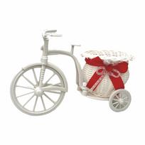 Multicolor Tricycle Flower Basket Multi-use Bowknot Storage Basket Weaving Pattern DIY Ornament Decorative Basket raudona