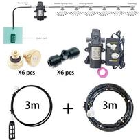 12V 60W 6-18M Mikro siurblys Nešiojama rūko sistema Rūko generatorius Lauko terasa Sodas Vėsinimas Drėkinimas Vandens purkštuvų rinkinys 6m 6 nozzles