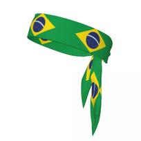 Sports Headband Head Tie Brazil Flag Bandana Sweatbands Yoga Tennis Headwrap For Adult One Size juoda