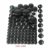 Motorcycle 87 pcs Chrome Black ABS Bolt Toppers Caps Cover Set For Harley Softail Twin Cam 1984-2006 2007-2013 1984-2006 Black