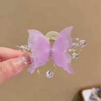 Super Fairy Butterfly Hair Clip, Large Shark Clip for the Back of the Head, Hair Accessory for Girls and Women, Suitable for Half violetinė