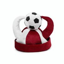 Velvet Carnival Hat Football Themed Colorful Soccer Hat Sports Style Fully Enclosed Festive Party Cap raudona