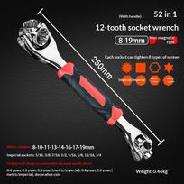 1Pc 52 In 1 Hand Spline Bolts Sleeve Multi-Tool Set - Universal Ratchet Socket Multipurpose Wrench With 360° Rotation