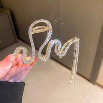 Large Snake Shape Shark Clip Rhinestone Hair Claw Clip for Women Girls Party Wedding Prom Hair Accessories auksas