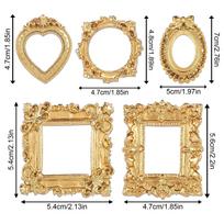 5Pcs Vintage Mini Frame Ornament Mini Albums Mini Picture Frame European Retro Picture Frame Exquisite Relief Shooting Props