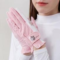 A Pair Breathable Women’s Golf Glove Anti-slip Ladies Golf Gloves Golf Gloves  Gift for Golfers 21 raudona