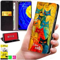 Etui Typu Portfel Do Motorola Moto G06 / G06 Power - Pokrowiec Bluemoon Nadruk + Szkło 9H