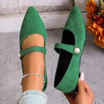 Style Non-tiring Square Heel Pointed Toe Single Shoes Women able Casual Flat Shoes Spring Autumn Single Shoes 35