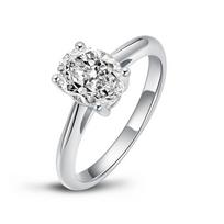 Bague Ringen Ovalo Pjūvio 2ct Moissanite Vestuviniai Žiedai Moteriški D Spalva VVS Sidabrinis 925 Juwerly Ring Vestuvių vakarėlis Puiki papuošalų dovana adjustable sidabras