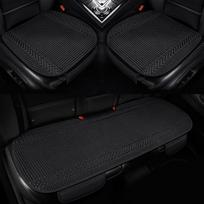 SEAMETAL ledinio šilko automobilio sėdynės užvalkalas Visas komplektas, kvėpuojantis, neslystantis automobilio sėdynės užvalkalas „Four Seasons“ automobilių priedai 2*Front+1*Rear juoda