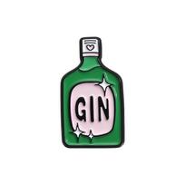 Vyno butelio emalio sagės Individualios GIN TONIC sagės Atlapo ženkleliai Animaciniai juokingi papuošalai Dovana draugams