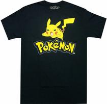 Pokemonų Logotipas Pikachu Suaugusiųjų 100% Medvilnės Marškinėliai Vyriški Viršutiniai Drabužiai - Oficialūs Nintendo Animaciniai Kanto Pokeball N S yellow