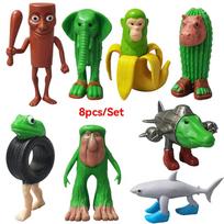 8pcs Brainrot Tung Sahur Figure Toy Tralalero Tralala Figures Bombardino Crocodilo Shimpanzini Bananini Model Decor Doll Gift