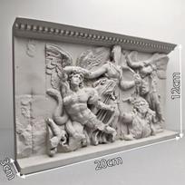 Cement Classical Art Hellenistic Period Pergamon Relief Ornaments Vintage Figures Sculptures Statues Crafts Aesthetic Decoration gryna balta spalva