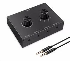 stereo audio AUX audio audio passive manual splitter box audio sharing inch 4-way 3.5mm switch, 3.5mm switch, switcher, speaker, headphone, selector, juoda