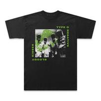 O tipo Neigiamas Juostos  Amerikietiškas Gotikinis Metalas Tamsus Rokas Retro Trumpomis Rankovėmis Unisex marškinėliai S