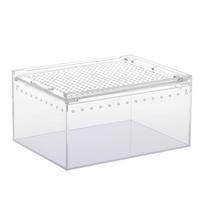 Acrylic Reptile Cage Breeding Box Terrarium Clear Feeding Habitat for Snake Small Pet Isopods Lizards Roaches Insect 20x15x10 white