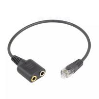 Dual 3.5mm to RJ9/RJ11 Desk Phone Headset Adapter Cable
