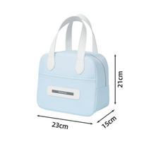 Cute Lunch Insulated Bag For Office And School With Portable Handle And Cartoon Design 21cm mėlyna