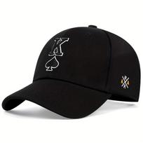 1Piece Unisex Poker Spades K Embroidered Stitching Baseball Cap Outdoor Adjustable Sunscreen Leisure Hat Spring Autumn Travel Vacation