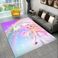 3D Animacinis Vienaragis Gyvūnas Kilimas, Kilimas Svetainei Vaikų Miegamajam Sofai Durų Kilimėlis Dekoras, Vaikų Žaidimų Neslystantis Grindų Kilimėlis 40x60cm(15x23in)