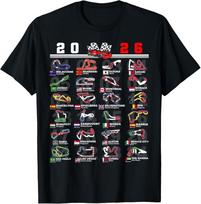 Lenktyninio automobilio entuziastas Motorsporto lenktynių gerbėjas Pasaulio vėliavų T-shirt S įvairiaspalvis