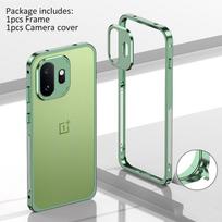 For OnePlus 15T Detachable Metal Camera Protect Ultra-Thin Case For OnePlus 15T 1+15T Metal Frame Shockproof Cover Bumper For Oneplus 15T žalia
