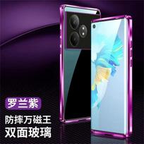 360 Full Case For Realme GT 6 6T GT6 T Neo 6 SE 5G Double Sided Magnetic Adsorption Metal Tempering Glass Protect Phone Cover realme GT 6 violetinė