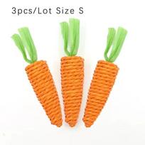 3pcs Sound Carrot Cat Teething Stick Anti-bite Paper Rope Scratching Clean Teeth Cat Self Enjoy Fun Chew Cats Toys Cat Supplies