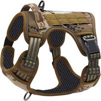 Military Tactical Dog Harness No Pull Large Reflective Straps Durable Vest with Control Handle (as the picture,S)