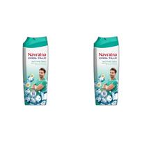 Navratna Cool Talc Aktyvus Dezodorantas Gaivinantis Kūno Pūderis Ilgalaikiam Kvapui ir Intensyviai Vasaros Prakaito Apsaugai 400g x (Pakuotėje 2 vnt)