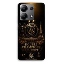 Case For Xiaomi Redmi Note 13 4G PSG champions league 2 stars black and gold Maniacase juoda