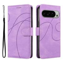 Magnetic Leather Wallet Case for Google Pixel 10 9 9A 8 8A 7 7A 6 6A Pro XL 5G Phone Flip Cover Kickstand Curve Line Shockproof Google Pixel 7 Pro