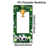 1pc Green Soccer Decorative Photo Booth Frame Birthday Sports Went Party Decors Background