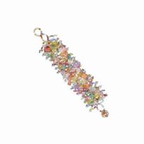 Fairycore Gravel Stone Bracelet Handmade Bohemian Beaded Cuff  Summer Festival Wear įvairiaspalvis