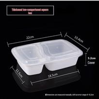 Two-Compartment 1000ml Black Rectangular Disposable Bento Lunch Box