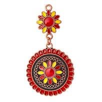 2026 New Arrival Bohemia Enameling Pendants for Women Earrings Necklaces Pendants Charms Jewelry Making DIY Jewelry Accessories raudona