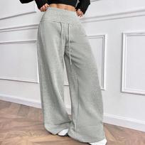 High Waist Wide Leg Sweatpants for Women Loose Fit Lounge Pants with Drawstring and Elastic Waistband Comfortable Casual Style M