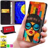 Etui Typu Portfel Do Motorola Moto G56 - Pokrowiec Bluemoon Nadruk + Szkło 9H