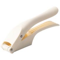 Stainless Steel 2-in-1 Garlic Press Manual Type Slicing Function Vegetable Squeezer Comfortable Handle Food Grade Garlic Masher balta
