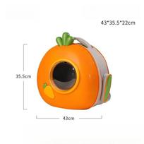 Carrot Shaped Pet Carrier for Hamster Chinchilla Rabbit Large Space Ventilated Safe Portable Handle for Travel and Interaction oranžinė