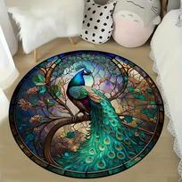 Underwater Cartoon Shark Round Carpet Soft Anti Slip and Wear-resistant Used As A Round Mat for Living Rooms Very Beautiful 40x40cm