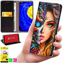Etui Typu Portfel Do Motorola Moto G06 / G06 Power - Pokrowiec Bluemoon Nadruk + Szkło 9H