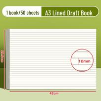 A3 Large Tearable Mind Map & Dictation Book with Thick Paper and Horizontal Layout for Study & Calculations