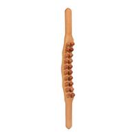 Medinis „Sha Stick“ dvigubos eilės 20 karoliukų masažuoklis, skirtas kaklo nugaros raumenims Beech 20 Beads brown